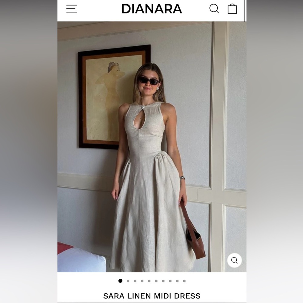 Sara Linen Midi Dress